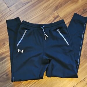 Under Armour Black Athletic Pants with Zipper Details